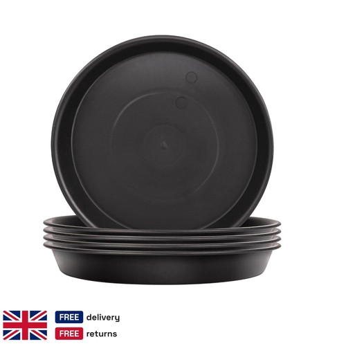 Black 19cm round - black, plastic