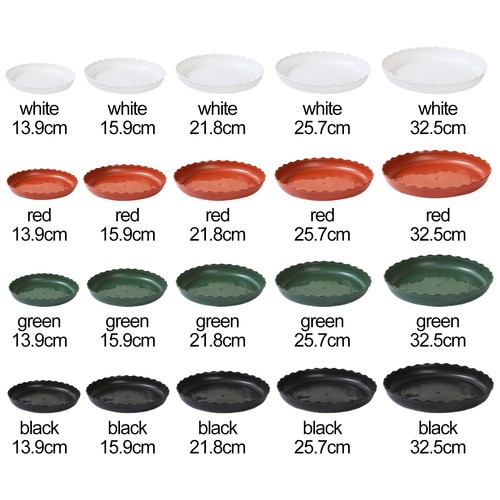 Black plastic plant pot saucer - black,