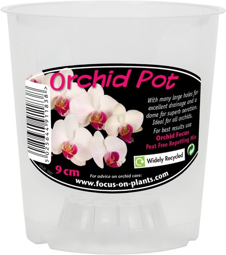 Clear orchid pot 9cm - clear,