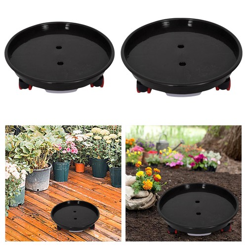 Flower pot tray with - with, wheels