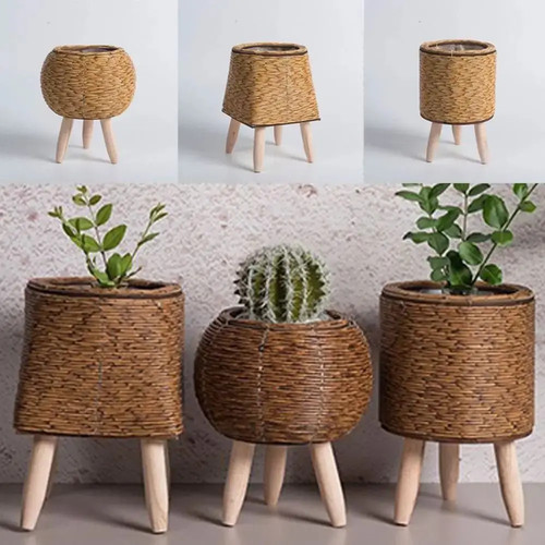 Rattan woven flower pot with - rattan,